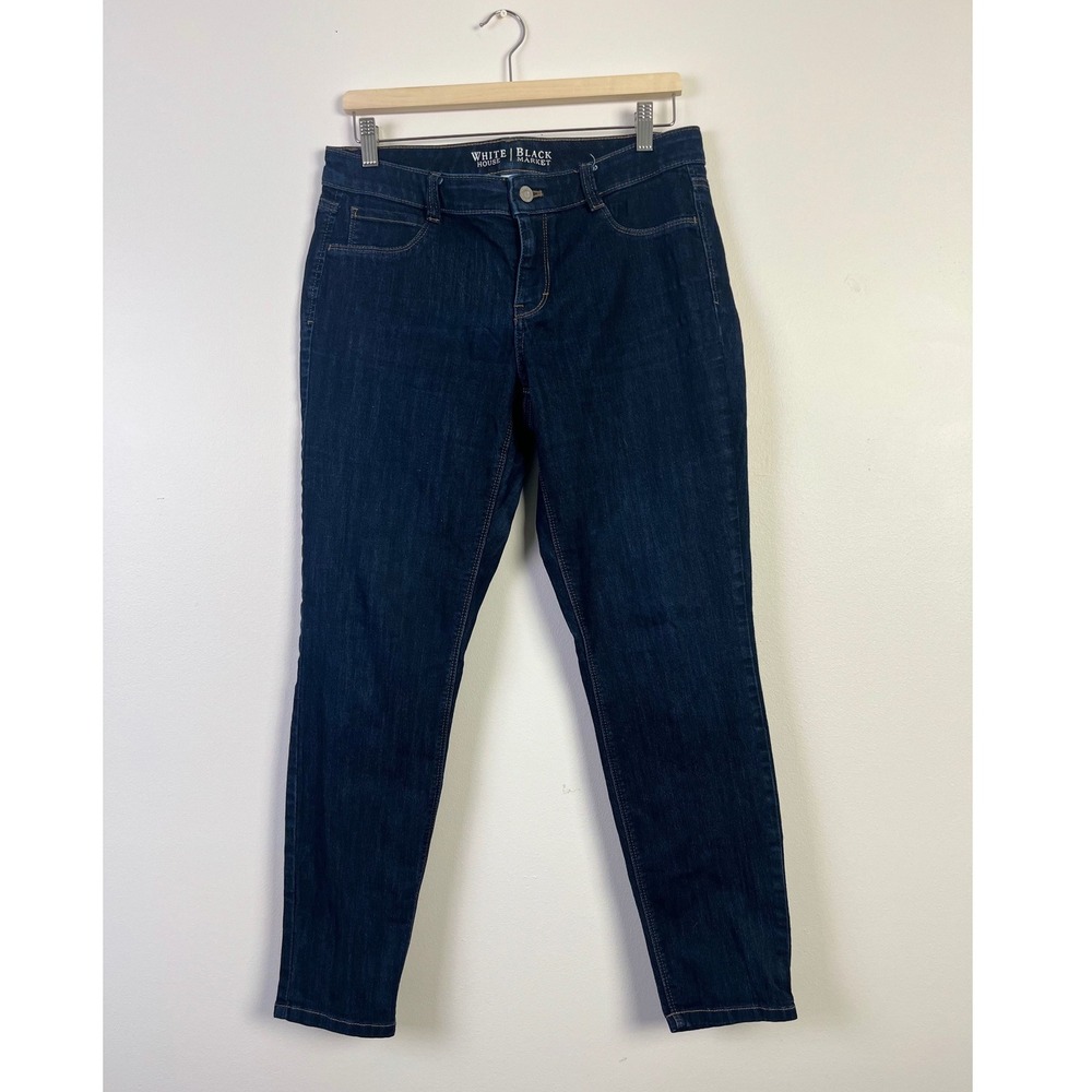 White House‎ Black Market Dark Wash Denim Jeans Comfort Stretch Size M